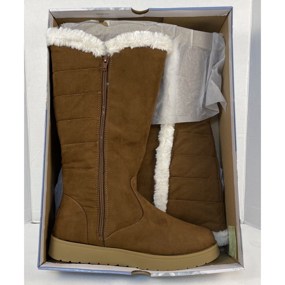 Makalu California Winter Faux Fur Boots Raya Chestnut Womens Size 11 M